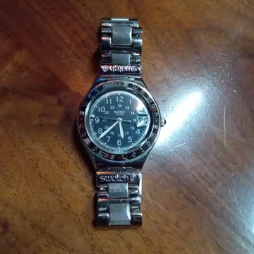swatch 아날로그 손목시계 스테인리스 밴딩 아이로니