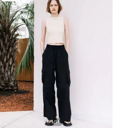WCJ 나일론 카고 팬츠 블랙