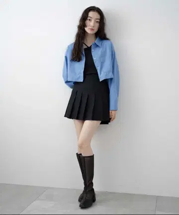 블랙 시어 롱 부츠