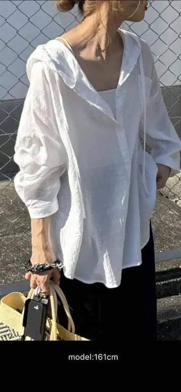 후드 부착 시어 셔츠