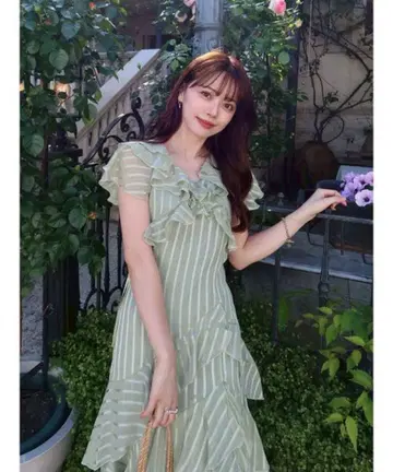 dazzlin 바리에 플루이드 원피스 그린