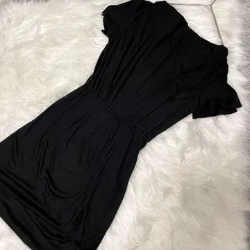 컴시즘 롱 플레어 원피스 심플 무지 프릴 흑백