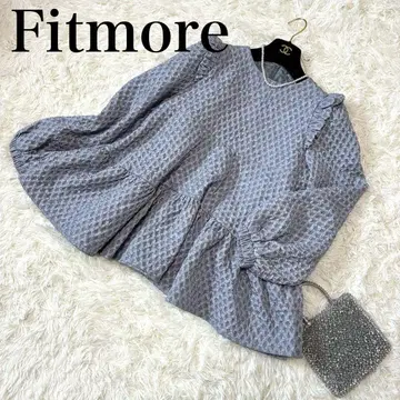 fitmore ZOZO 한정판 다이아 자카드 티어드 탑 블루