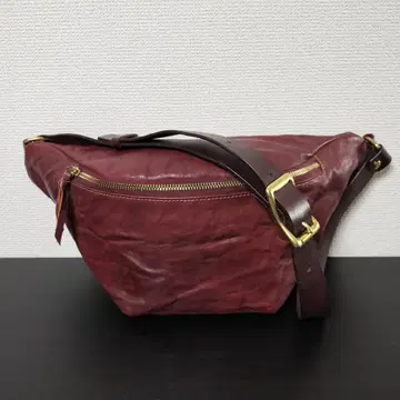 PerBar 소가죽 가죽 바디백 숄더백 버건디