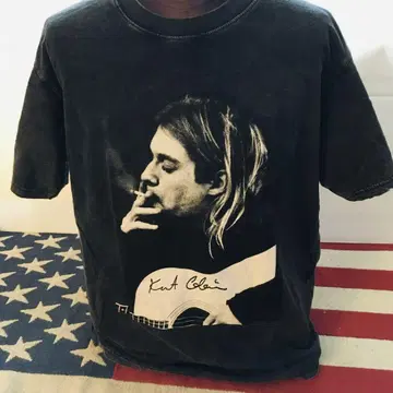 닐바나 Nirvana L 밴딩 티셔츠 락 티셔츠