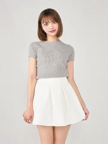 Darich 다리치 DR 비쥬 리브 니트 탑 그레이