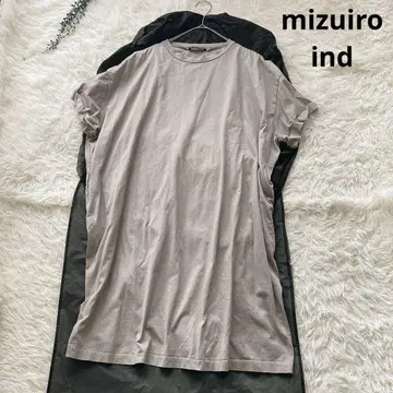 미즈이로 인드 mizuiro ind 면 롤업 슬리브 원피스 F