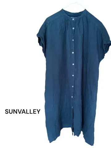 SUNVALLEY 다크 블루 원피스 린넨 원피스 삼바
