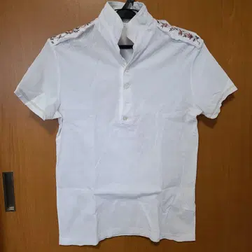 콤사 컬렉션 피케 셔츠 꽃무늬 화이트