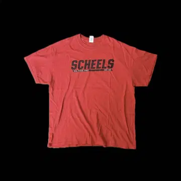 SCHEELS 로고 티셔츠 레드