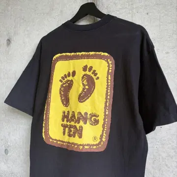 90s 한텐 HANG TEN 로고 T 블랙 L