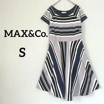 Max&Co 멀티 보더 프렌치 슬리브 반팔 원피스 S
