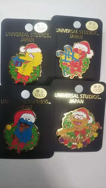 USJ 유니버셜 한정판 핀 배지 크리스마스 세서미 스트릿