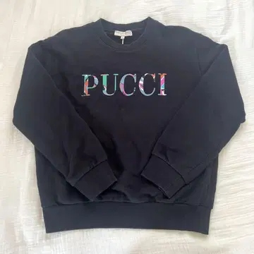 정품, PUCCI 블랙 로고 맨투맨
