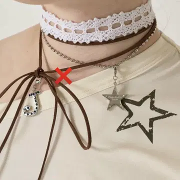 TINA:JOJUN 참 포함 멀티 목걸이