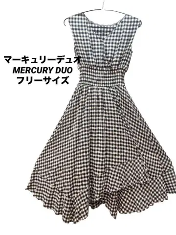 새상품급 머큐리 듀오 MERCURY DUO 깅엄 체크 원피스 사이즈 F