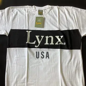 T-53 남성용 반팔 티셔츠 면 100% Lynx M 사이즈 화이트