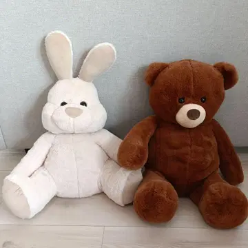쓰리코인즈 쓰리코인즈 봉제 인형 토끼 곰 2개 세트