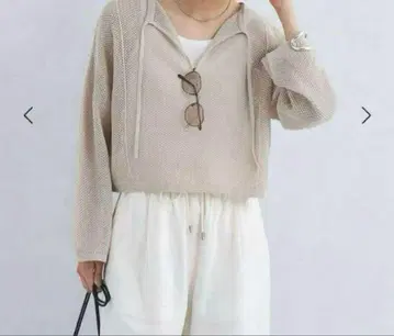 UNITED ARROWS 메쉬 크롭 2WAY 풀오버 니트