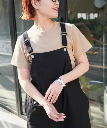 Spick and Span 파인 코튼 티셔츠 베이지