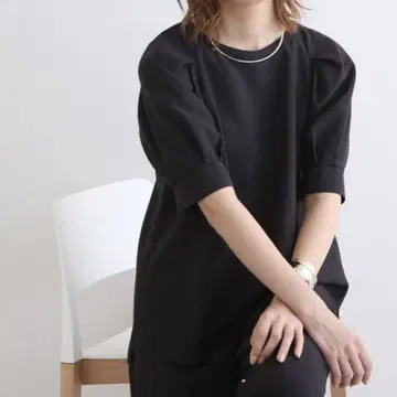 INDIVI 세탁 가능 UV 케어 볼륨 래글런 슬리브 5부 소매 블라우스