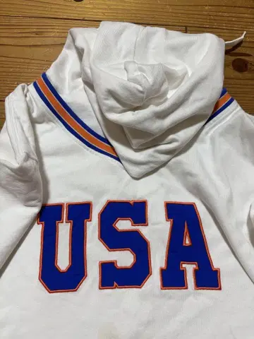 USA 프린트 화이트 후드티