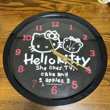 헬로키티 벽걸이 시계 배터리 부속물 미포함 (작동 확인 완료)