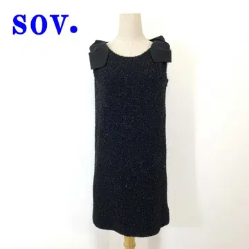 sov. 소브 슬리브리스 원피스 블랙 리본 아크릴 S 정도 C3668