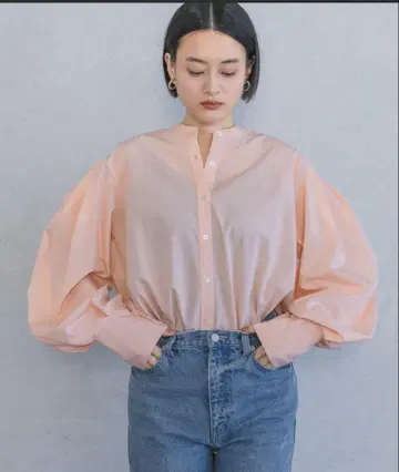 A part by 소데 컨셔스 스탠드 셔츠 핑크