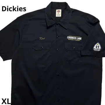 Dickies 디키즈 기업 로고 자수 와펜 워크 셔츠 블랙 XL