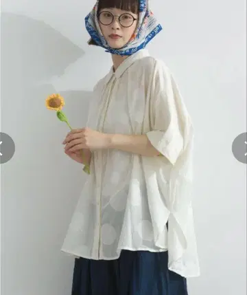 lupilien 루피리안 도트 자카드 개더 블라우스 인도 면