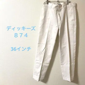 디키즈 874 화이트 슬림 핏 팬츠 센터 프레스