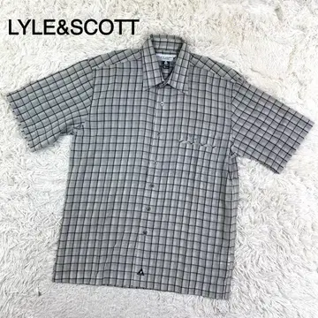 LYLE & SCOTT 그레이 컬러 체크 무늬 반팔 셔츠