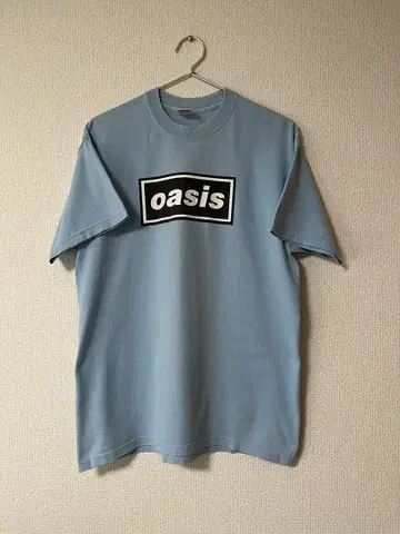 OASIS 밴드 티셔츠 스카이블루 definitely maybe