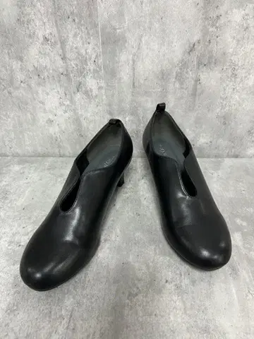 n'Or 스퀘어 슬릿 펌프스 블랙 L 슬림 레그 와이드 힐