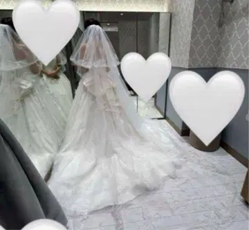 웨딩 베일 롱 베일 자수 와타베 웨딩 꽃