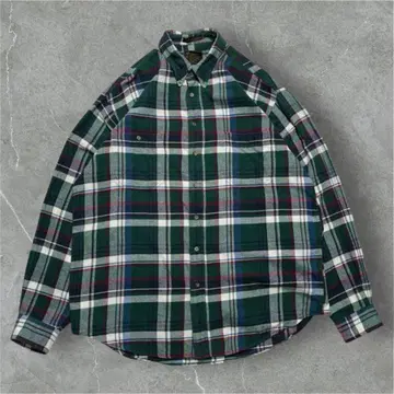 80s 에디 바우어 플란넬 셔츠 체크 2XL 빈티지 구제 의류 5751