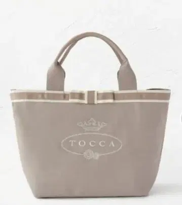 TOCCA 캔버스 로고 리본 토트백 베이지 새상품