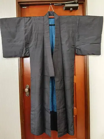 앤티크 다크 그레이 기모노 면 안감