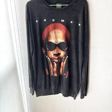 RODMAN 프린트 다크 그레이 긴팔 티셔츠