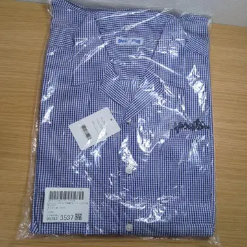 SPOC STORE 빈티지 체크 오픈 카라 빅 반팔 셔츠