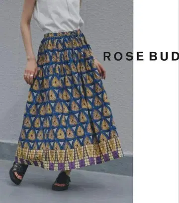 미사용 새상품 택 포함 ROSE BUD 로즈버드 아프리칸 프린트 스커트