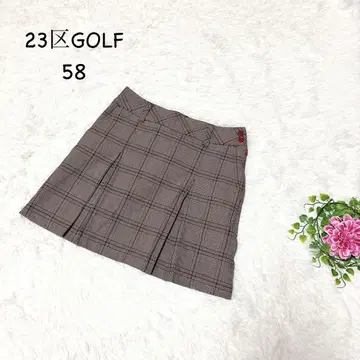 23구 골프 S 타탄 체크 핑크 플리츠 미니 스커트 지퍼 포함 새상품급