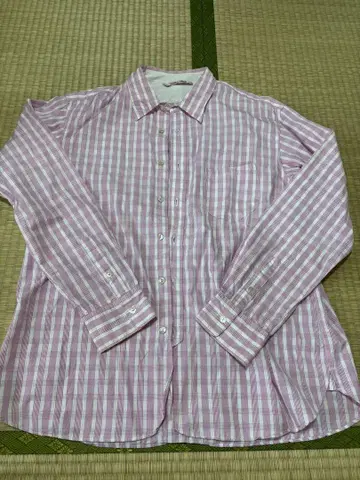 umi1990s 핑크 체크 긴팔 셔츠