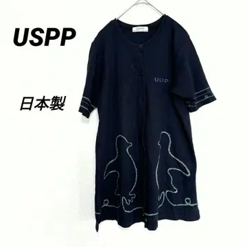 2716M USPP 반팔 가디건 펭귄 자수 겉옷 일본제 상의