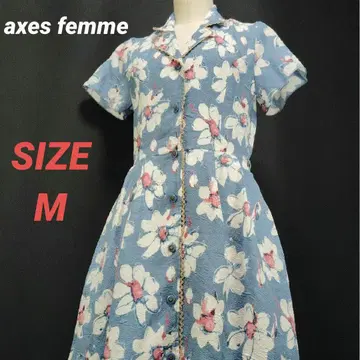 axes femme 엑시즈팜 꽃무늬 셔츠 원피스 레이스 프릴 M