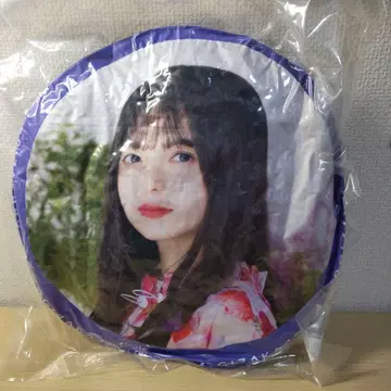 사토 아스카 원형 쿠션 보라색 핑크
