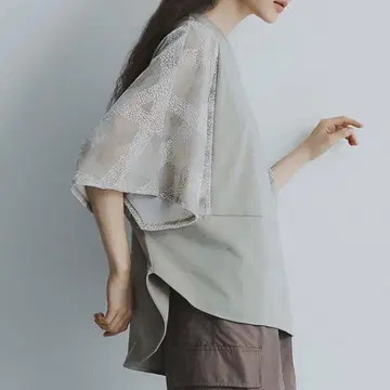 나카가와 마사시치 상점 천 풀오버 야타라 플록 택 포함