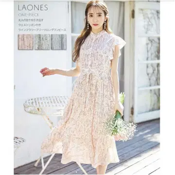 tocco closet 허리 리본 포함 라인 플라워 플리츠