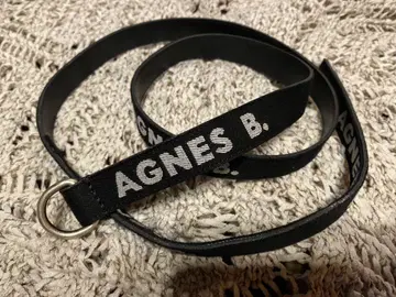 AGNES B. 블랙 캔버스 벨트